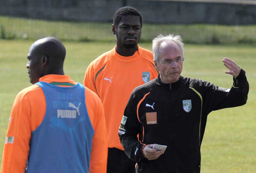 Sven Goran Erioksson and Ivory Coast.